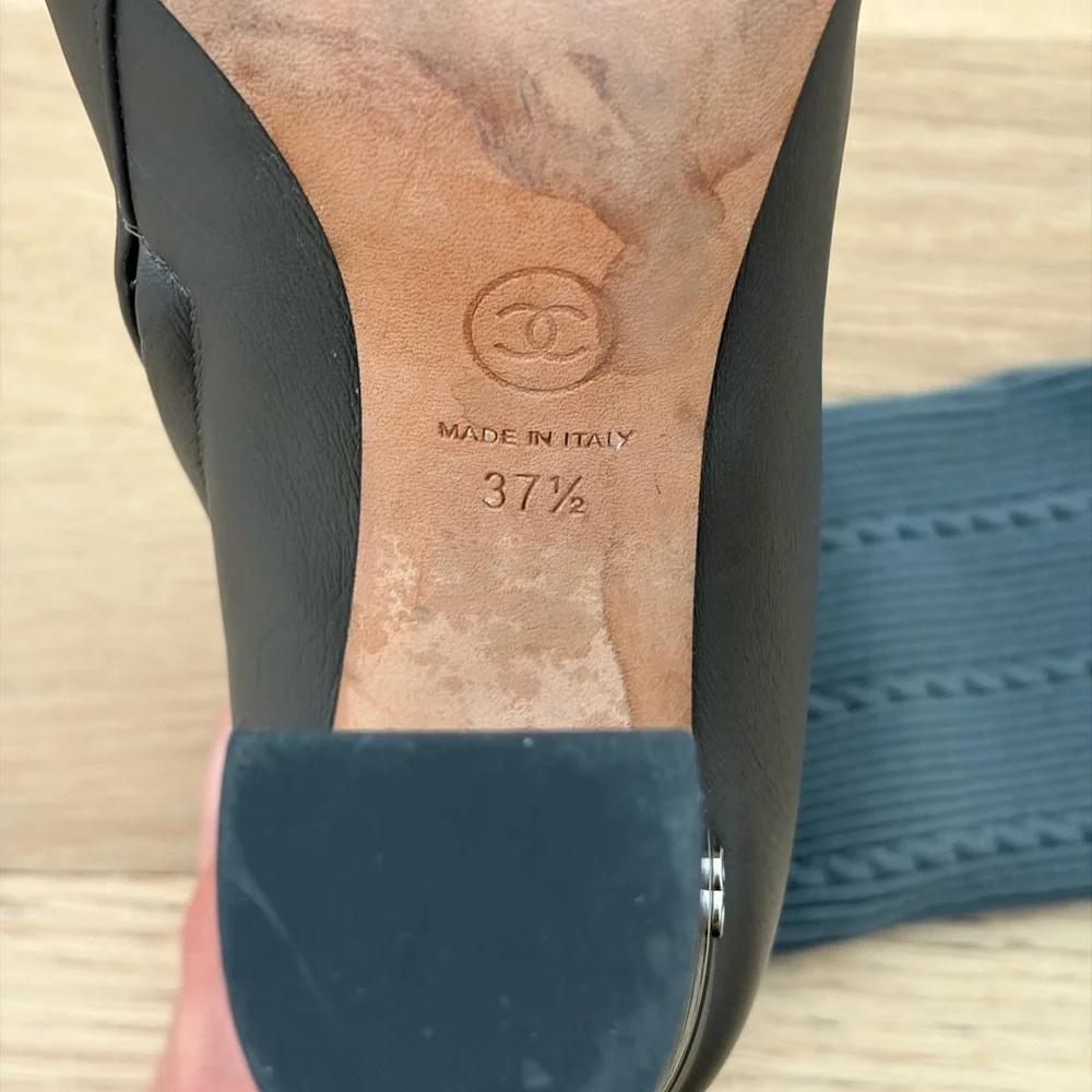 Chanel 2016 Gray Leather Sock Boot - Picture 5 of 5